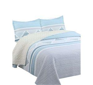 Cubrecama Quilt con sherpa 2 plaza gris 230 cm x 250 cm J16