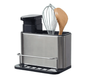 Dispensador Jabón Gel Acero Inoxidable Con Soporte Esponja