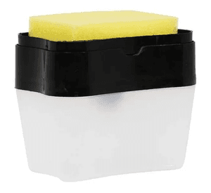 Dispensador De Lavalozas Manual Para La Cocina + Esponja Negro