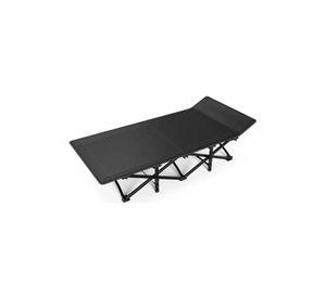 Cama plegable ligera portátil interior y camping 190x71 cm gris