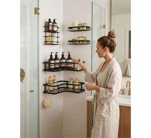 Estantes de Baño 5 Piezas Adhesivas de Instalación Rápida m1
