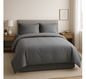 Funda Plumón King Algodón Egipcio 300 Hilos Gris