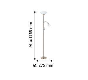 Lámpara Pie Up Acero Niquel E27 1X60W Cod.82842