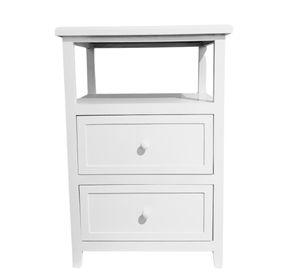VELADOR DORMITORIO PALLAVICINI 2 CAJONES BLANCO