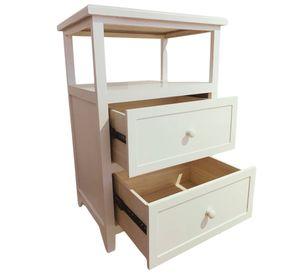 VELADOR DORMITORIO PALLAVICINI 2 CAJONES BLANCO