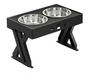 Comedero-bebedero Para Perros Altura Ajustable - Plato Acero