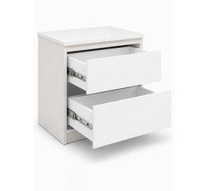 Velador 2 cajones Blanco Premium