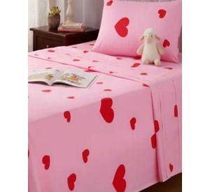 Juego de Sabanas de verano Corazón niña Infantil 1 plaza MAS 1 ALMOHADA