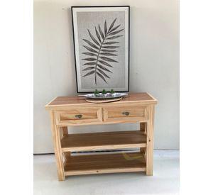 Mesa de arrimo natural con 2 cajones
