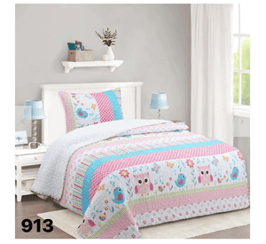 Cubrecama Sherpa 1.5 Plazas - Búho Niña M913