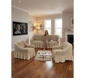 Juego de Fundas Cubre Sillon Turcas 3-1-1 con Textura de Burbuja m5