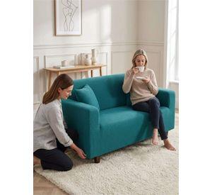 Funda De Sofá Elástica Cuadrillé: Renueva Tu Living En Minutos (3 Cuerpos) 8