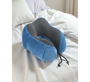 Cómoda Almohada De Cuello Viaje tela magnetica Azul