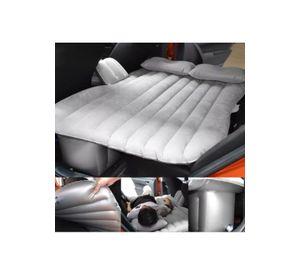 Colchón inflable con compresor 12V y 2 almohadas para auto, color gris