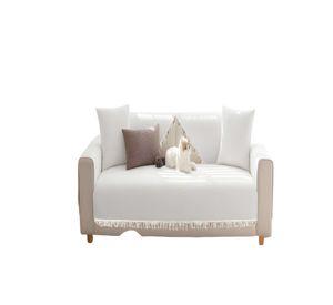 PACK DE 5 FUNDAS DE SILLÓN CON FLECOS BLANCO