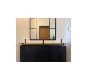 Mesa de arrimo repisa flotante madera y metal industrial