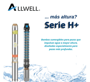 BOMBA SUMERGIBLE POZO ALLWELL 3" 0.5 HP H+ 3SDM2/15-0.37