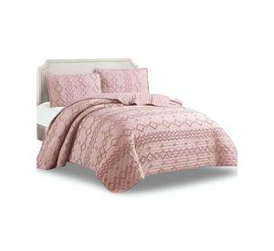 CUBRECAMA QUILT DELGADO TUFTING DE LUJO SUAVE 2 PLAZAS O4