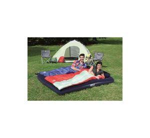 Colchón inflable doble de 2 plazas, + inflador y almohadas, color azul
