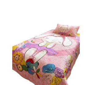 QUILT CUBRECAMA DE VERANO PLAZA Y MEDIA ROSA 04
