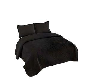 QUILT CUBRECAMA DE VERANO CON COLORES LISOS 2 PLAZAS NEGRO