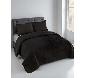 QUILT CUBRECAMA DE VERANO CON COLORES LISOS 2 PLAZAS NEGRO