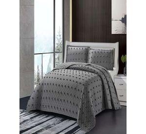 CUBRECAMA QUILT DELGADO TUFTING DE LUJO SUAVE 2 PLAZAS H3