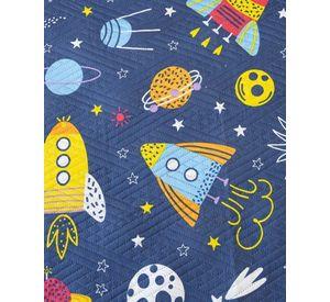 Cubrecama Quilt primavera verano planteas azul