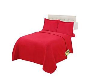 JUEGO DE SABANAS POLAR 2 PLAZAS ROJO