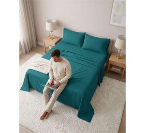 Juego Sabanas Plaza King Mas 2 Almohadas Con Relleno 6 Piezas C6
