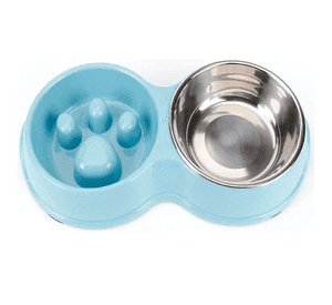 Plato Comida Anti-ansiedad Azul Mascota Perro Gato