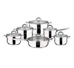 BATERIA DE COCINA 12 PZS GOURMET LINE ACERO INOXIDABLE PLATA