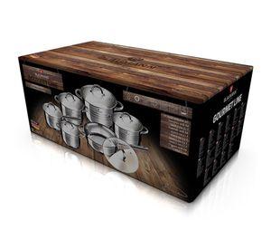 BATERIA DE COCINA 12 PZS GOURMET LINE ACERO INOXIDABLE PLATA