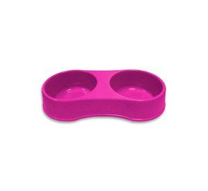 Plato Mascota Doble Redondo Rosado