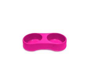 Plato Mascota Doble Redondo Rosado