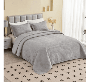Cubrecama quilt verano 2 plazas gris
