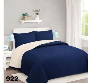 Cubrecama Sherpa 2 Plazas - Azul Oscuro M922