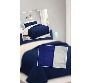 Cubrecama Sherpa 2 Plazas - Azul Oscuro M922