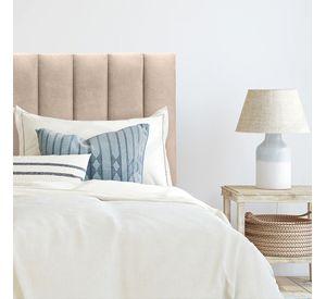 Respaldo de Cama Tubular Vertical Felpa Beige - Super King