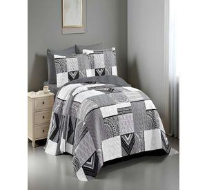 QUILT CUBRECAMA DE VERANO PLAZA Y MEDIA GRIS 05