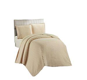 CUBRECAMA SEMI ACOLCHADO DELGADO KING 250X270 CM BEIGE 03
