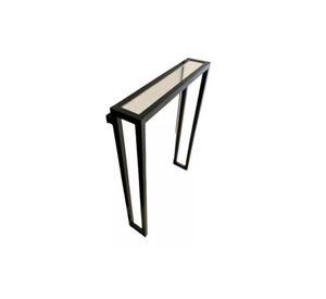 Mesa de arrimo industrial moderna con vidrio, ideal para departamento