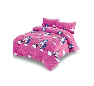 COBERTOR DE INVIERNO DISEÑO UNICORNIO CON ARCOIRIS PLUSH CON CHIPORRO PLAZA Y MEDIA S42