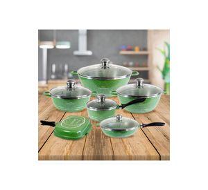 Juego de Ollas Granito 23 piezas Bateria de Cocina Verde