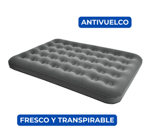 Colchon Inflable Matrimonial 2 Plazas 191x137x22cm Camping