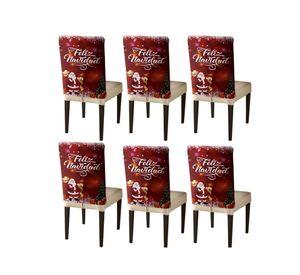 SET DE 6 FUNDAS DE RESPALDO DE SILLAS DE NAVIDAD N17