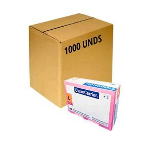 Pack X1000 Guantes De Nitrilo Rosado Libre Polvo Talla L