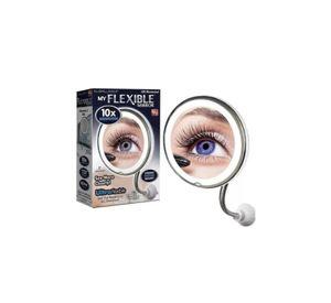 Espejo Maquillaje LED 10X Aumento Flexible Ventosa 360° Iluminado