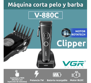 VGR V 880C Maquina Cortapelo Profesional 7200RPM Negro