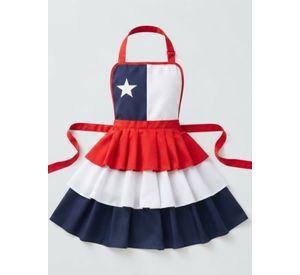 Pack 3 Delantales Pechera De Cocina Tricolor Mujer Fiestas Patrias Chile